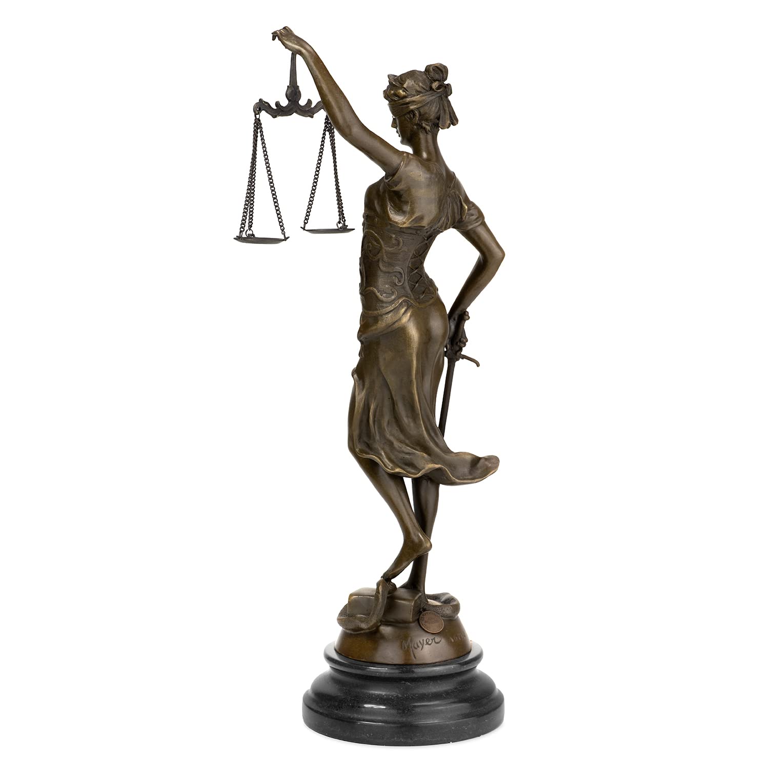 Moritz Figura de bronce de Lady Justice, altura 40 cm, 2,7 kg, estatua antigua
