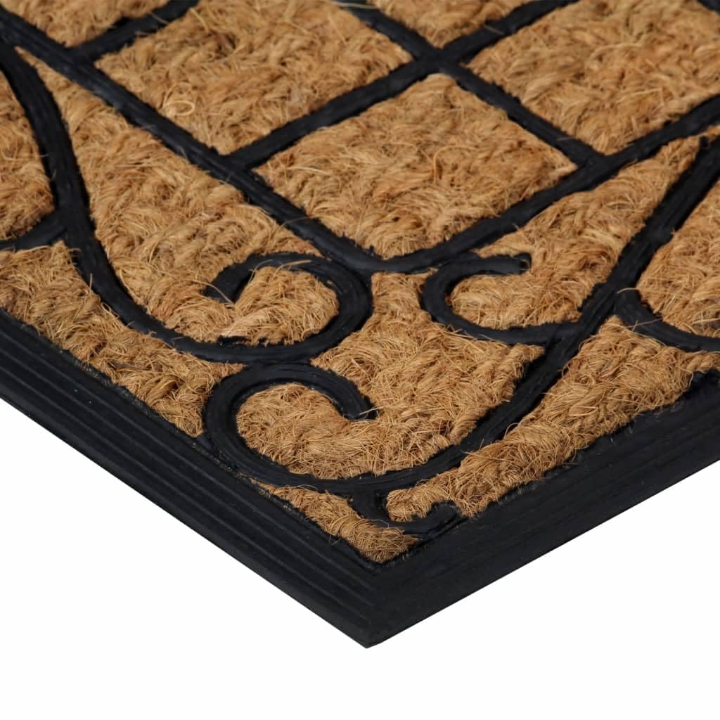 Paillasson rectangulaire - 45 x 75 cm - En caoutchouc et fibre de coco - Antidérapant - Pour entrée et porte d'entrée - Durable - Résistant aux intempéries - Absorbant - Également pour