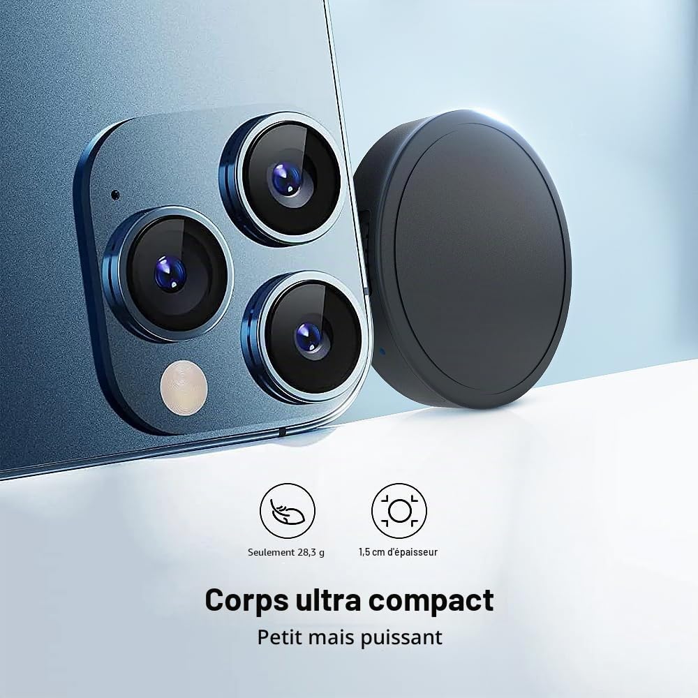 Enregistreur vocal Elasound 132G (9800 heures) avec triple annulation intelligente du bruit AI, enregistreur audio portable USB-C pour le travail, les conférences, les réunions, les entretiens