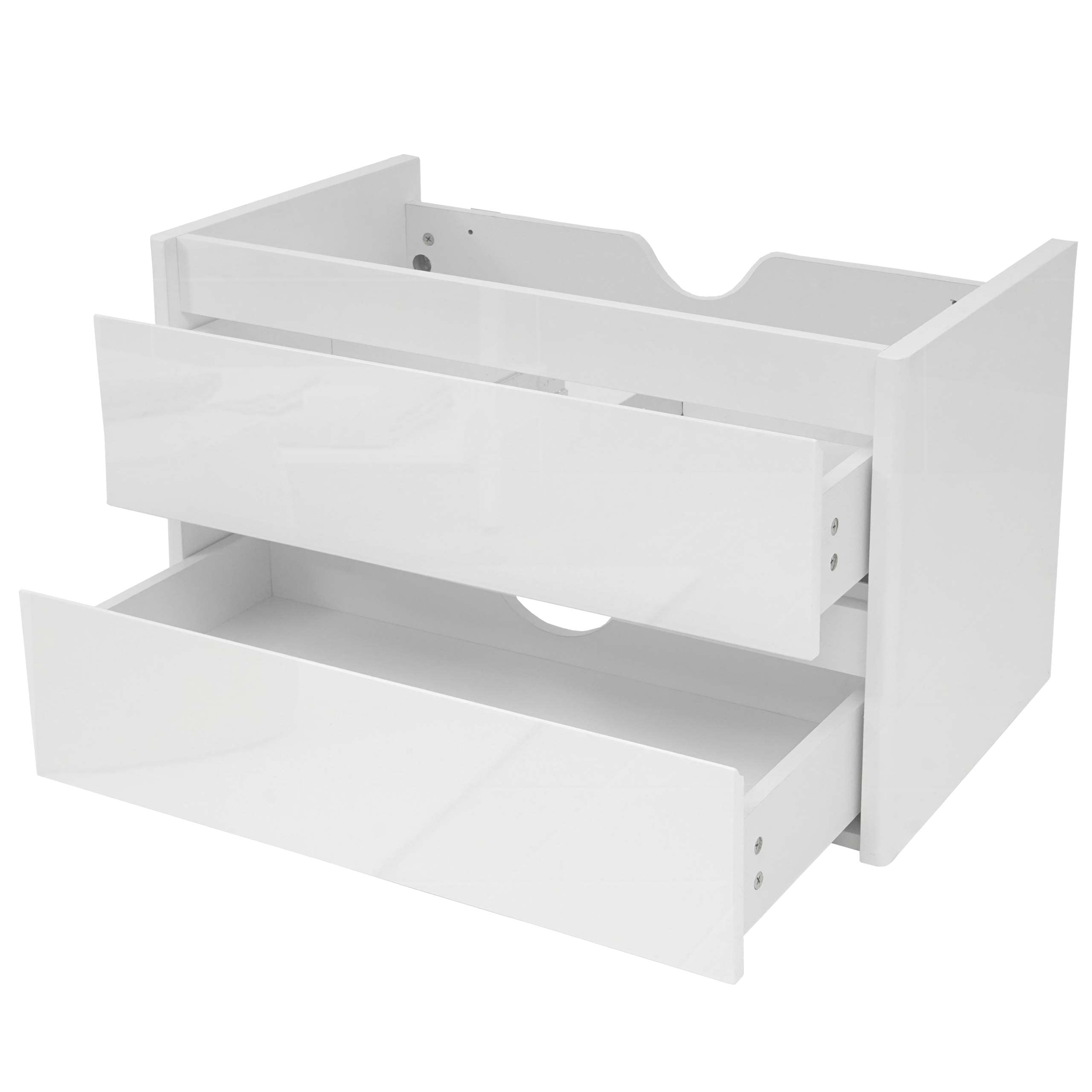 Mendler Waschbeckenunterschrank HWC-B19, Hochglanz 50x80cm - weiß