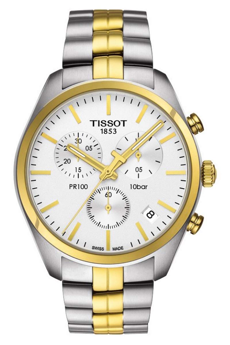 Tissot Stainless Steel T101.417.22.031.00 Pr100 Chronograph White Dial Two-Tone Mens Watch (B07YJ5R1QQ) Amazon Price History, Amazon Price Tracker