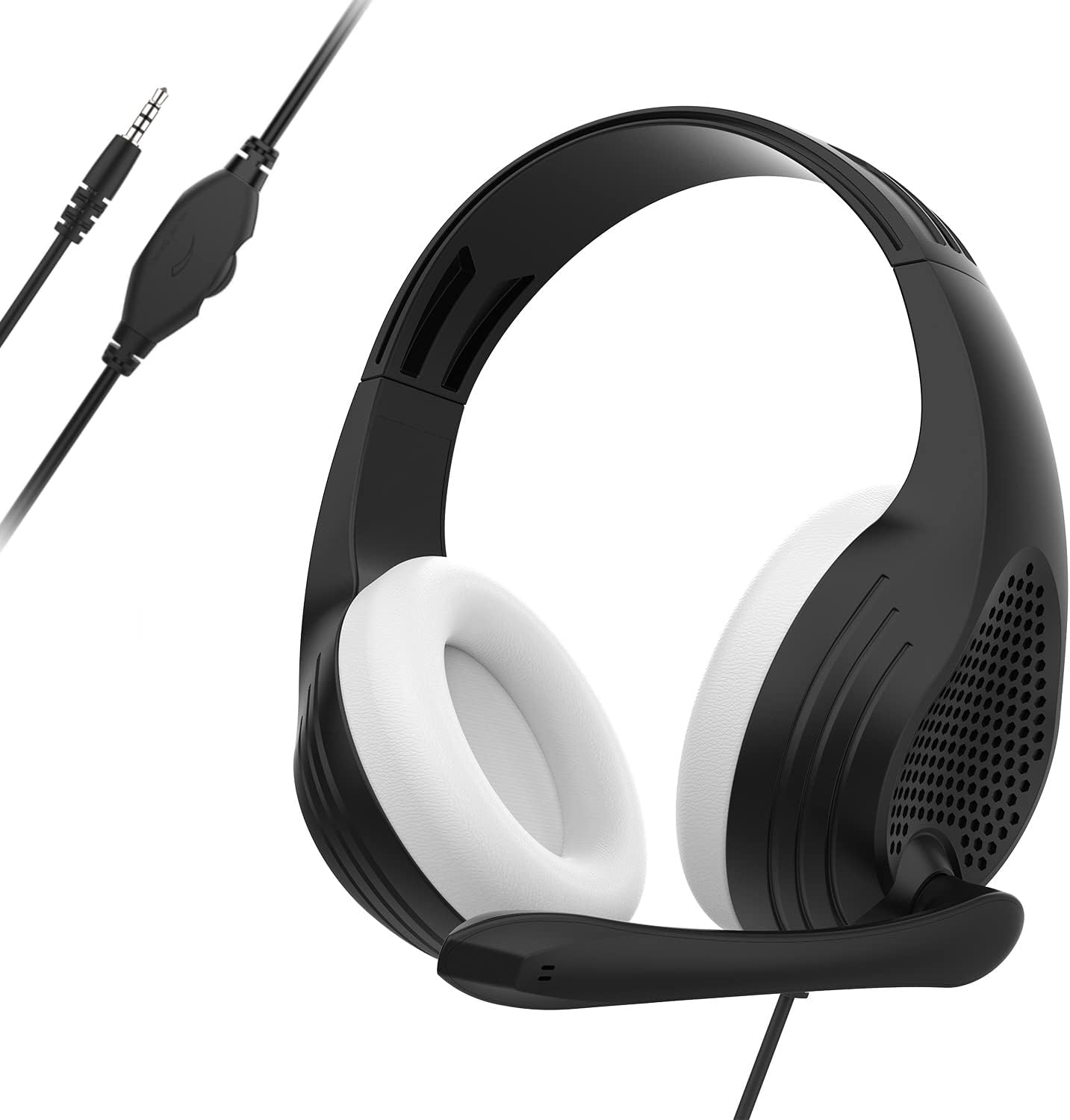 Anivia A9 Over Ear Headset with Microphone - 3.5mm Jack Stereo Sound Headset with Mic - Volume Control Memory Earmuffs Adjustable Wired Headphones for iPad/PC/Tablet/Gaming/Kindle/Online Class