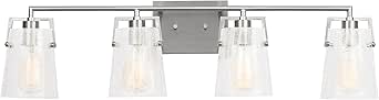 Scott Living 4-Light Crofton Modern Wall Sconce Brushed Nickel DJV1034BSCKG, Vanity Lights for Bathroom Decor, Bathroom Lighting Fixtures Over Mirror, Home Improvement Wall Lights for Bedroom Decor
