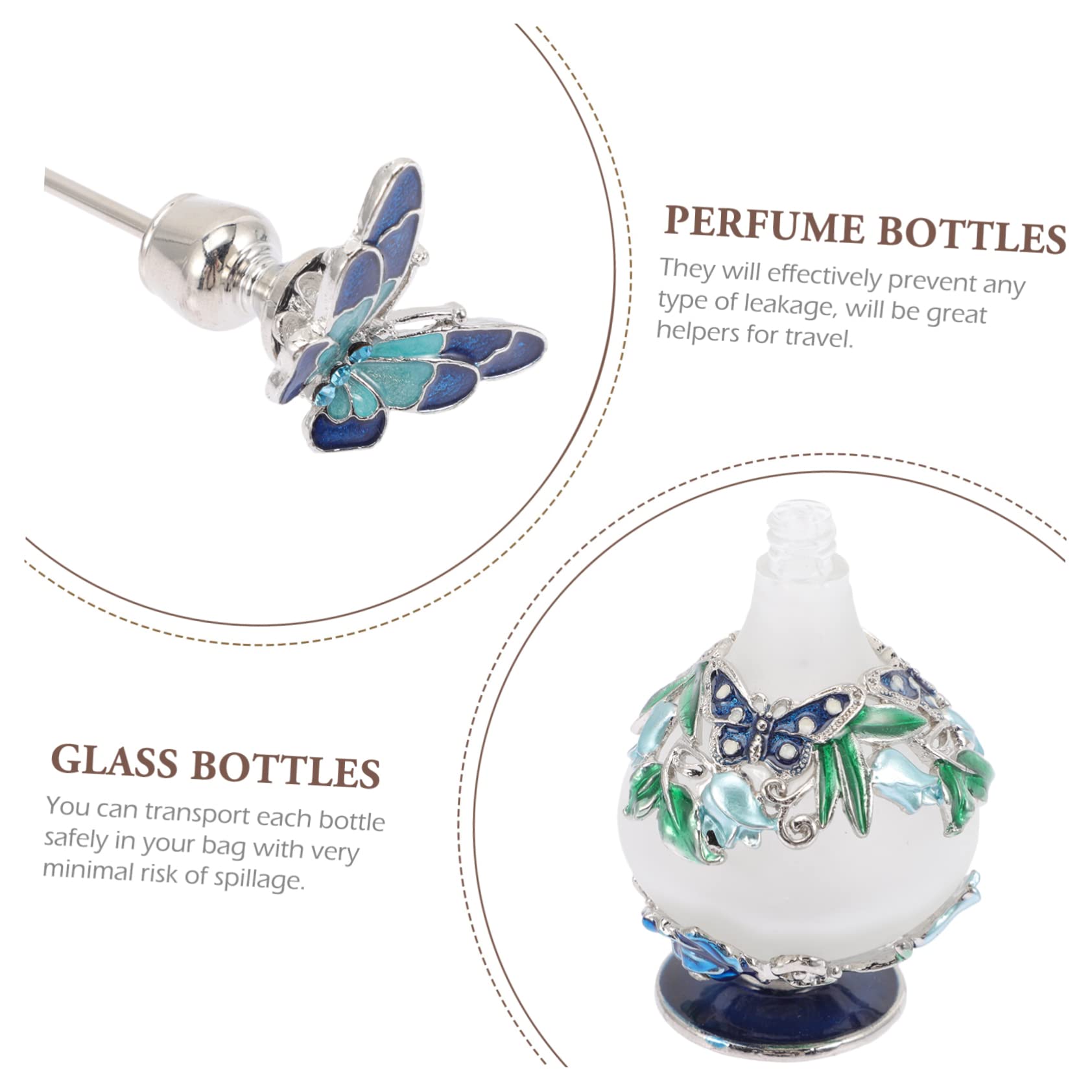 Perfume 25ml de Vidrio de Aleación Botella y Recargable Vintage Anti-shock para Aceites Esenciales y Perfumes, Adecuado para Viajes y Spas