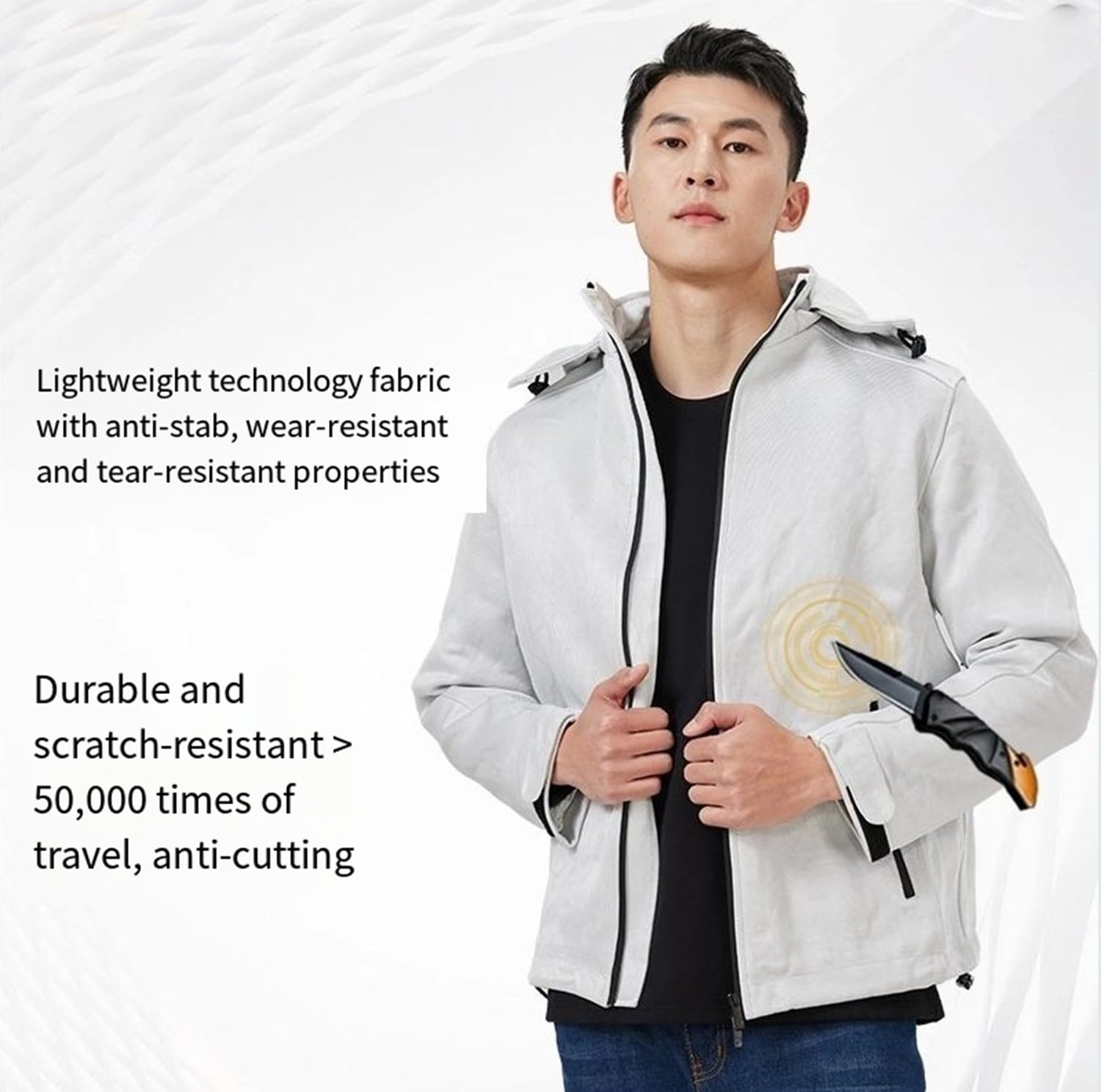 stichschutzweste stichfeste Weste stichsichere Jacke Herren stichweste Polizei stichfeste Jacke stichfeste Kleidung schnittfeste Kleidung Stealth-Schutzmantel für Schutzausrüstung im Einsatz XL