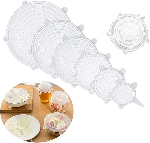 Miniatura 9 de Adpartner Tapas elásticas de silicona, sin BPA, fundas elásticas de silicona para alimentos, tapa reutilizable y duradera para cuencos, latas y