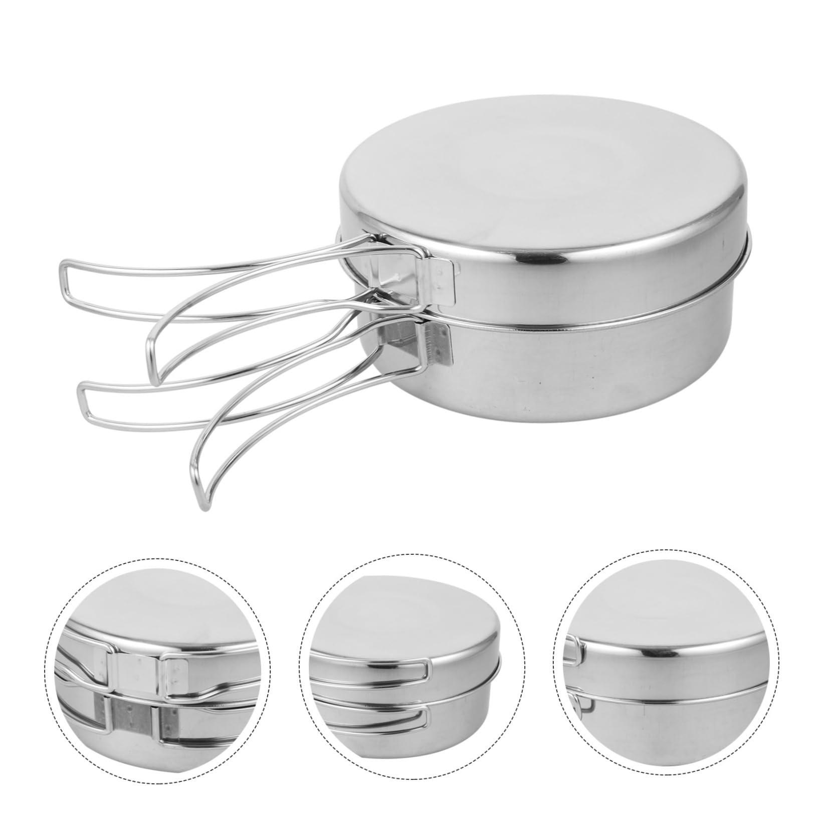 Toyvian Ustensiles De Cuisine en Acier Inoxydable Ustensiles De Cuisine pour Camping Équipement De Camping Léger Casseroles Kit Pliable Poêles De Survie Randonnée
