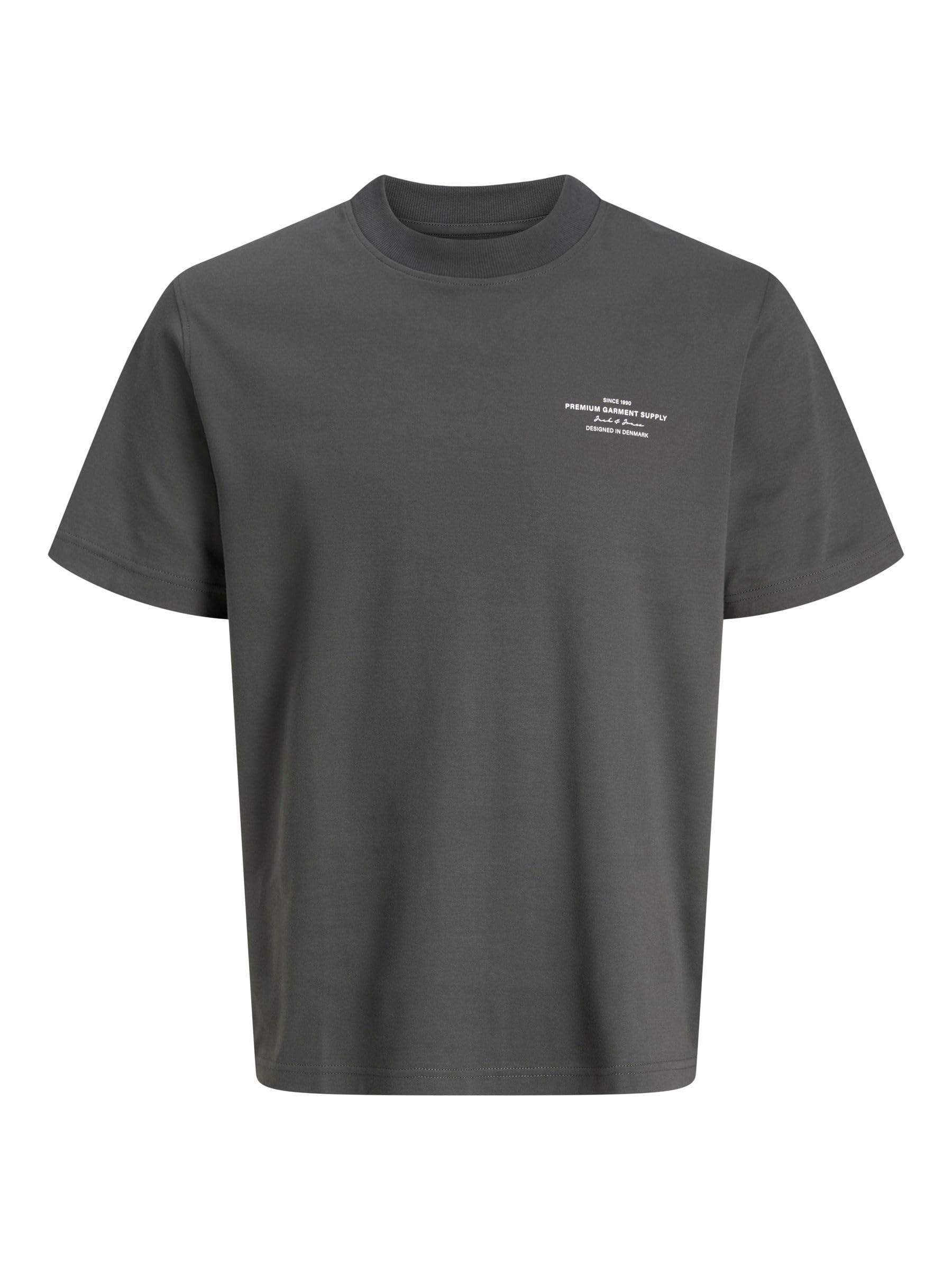 JACK & JONES Jprblachad Branding SS Crew Neck Tee Sn, Volcanic Ash, M