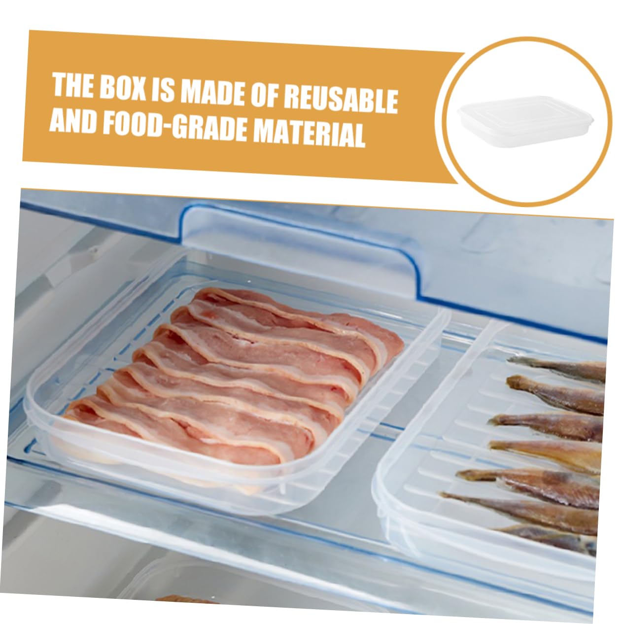 PRETYZOOM 12piezas Contenedor De Almacenamiento De Alimentos Para Frigorífico Caja De Conservación De Bacon y Para Carnes y Comida Cocinada Ligera y Portátil