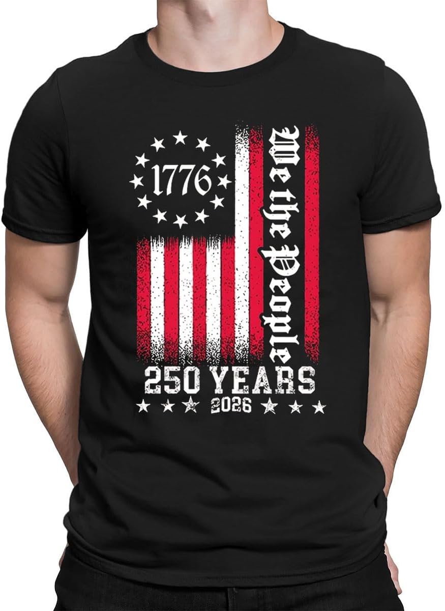 Tasuxe 250 Anniversary USA Shirt for Men 4th of July Independence American July 4th Womens Patriotic Flag Tshirt Top Blouse