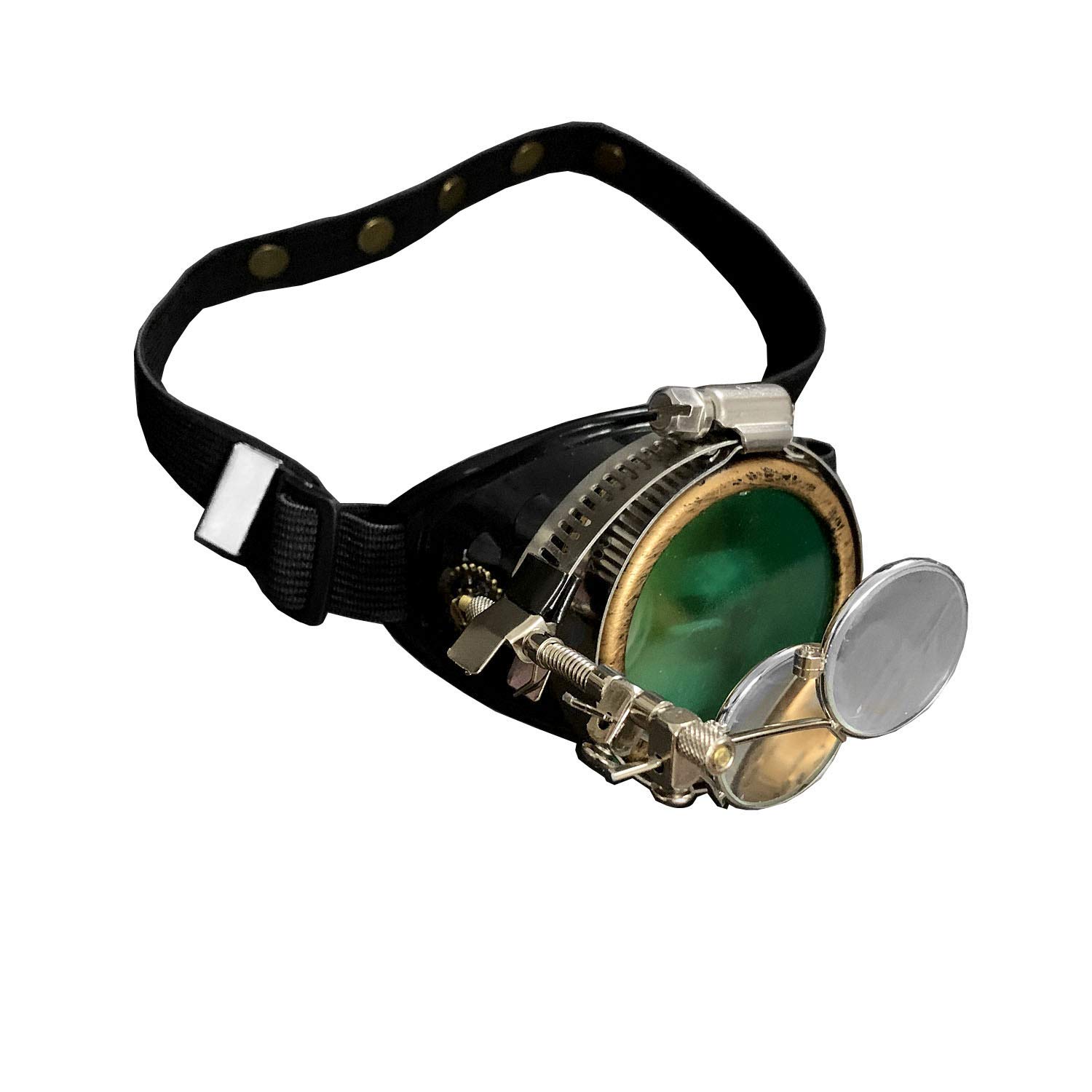 Steampunk Goggles Goth Cosplay Green Glasses Vintage Party Fancy Dress