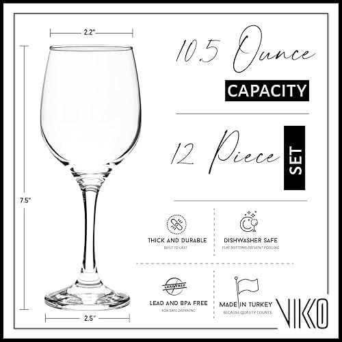 Miniatura 10 de Vikko Copas de vino tinto, juego de 12 copas de vino tallo, copa de vino transparente de 13.5 onzas, copas de vino de lujo a granel, copas europeas