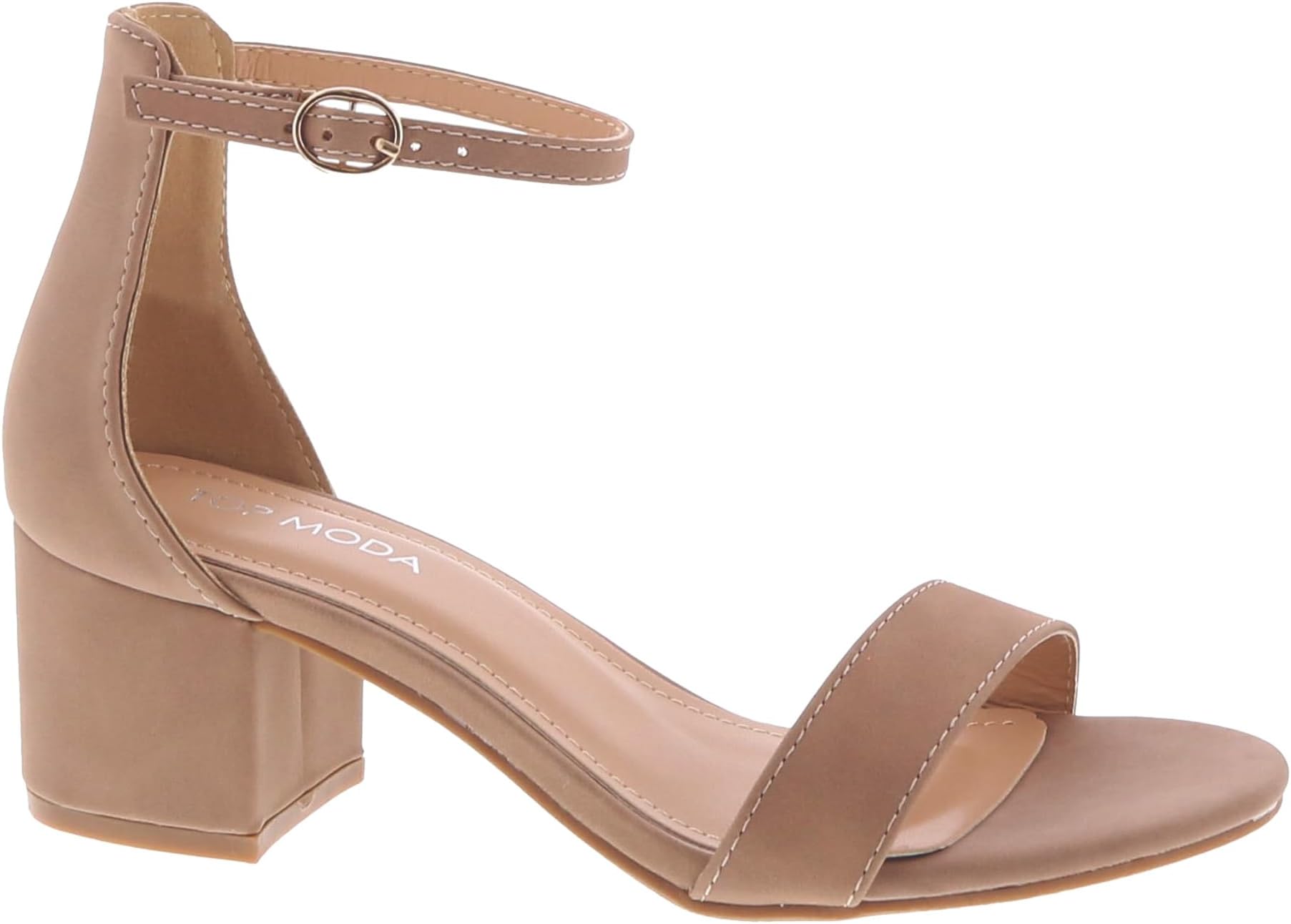 Darcie-1 Ankle Strap Dressy High Heel Sandal, Non-slip Sole, For Wedding, Party, Prom, Evening Wear, or Any Occasion, Sleek Style Block Heel Sandals