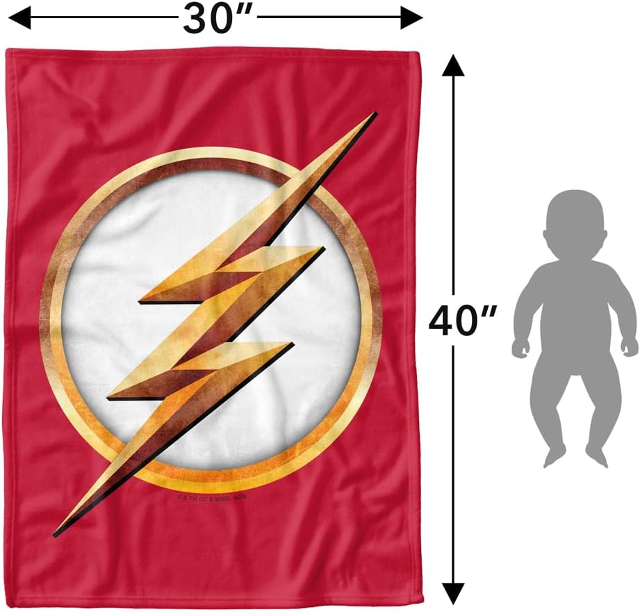 LOGOVISION The Flash Lightweight Baby Blanket, 30"X40", Season 4 Logo Unisex for Infants Girls & Boys