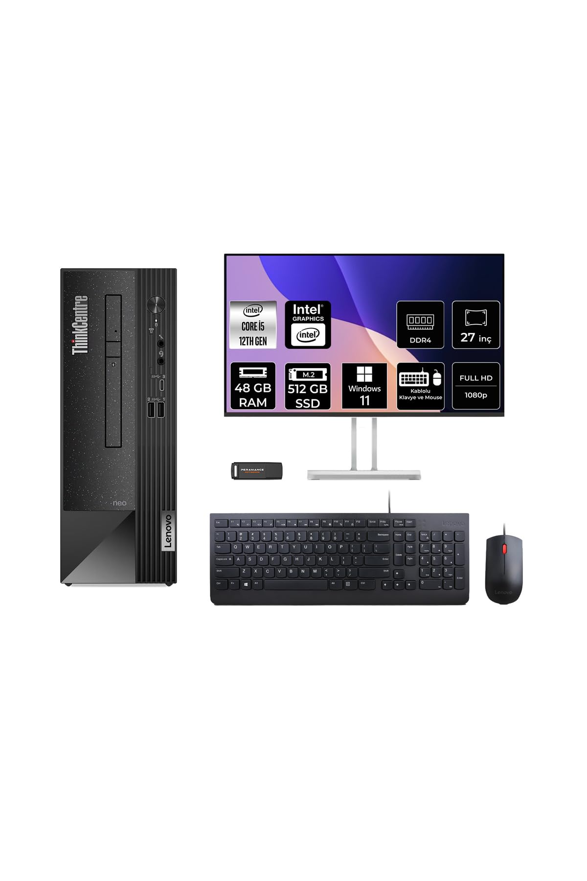 LENOVO ThinkCentre Neo 50S i5 12400 48GB 512GB SSD W11H Masaüstü