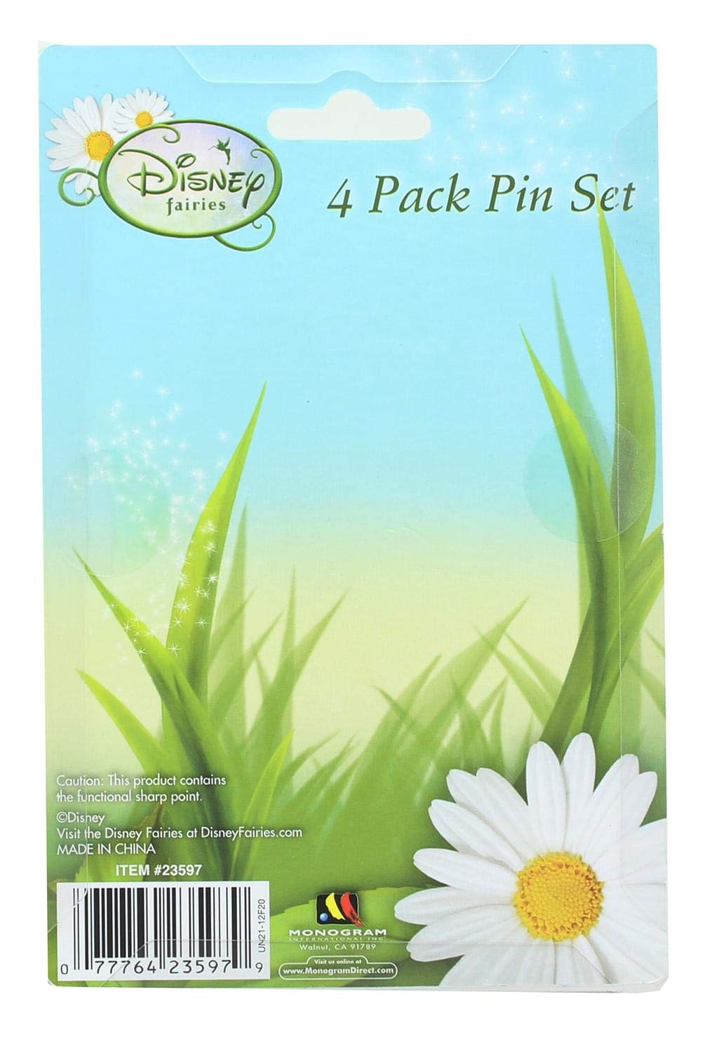 Disney Tinker Bell Button Pin Set Novelty (Pack of 4)