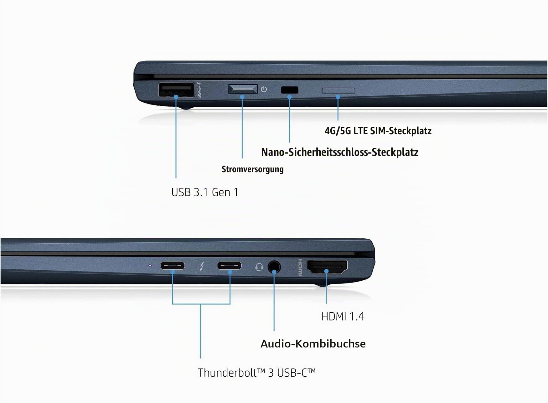 HP Business Laptop Notebook Elite Dragonfly i7-8565u 16GB 256GB SSD 1920x1080 Touchscreen Windows 11 (Generalüberholt)