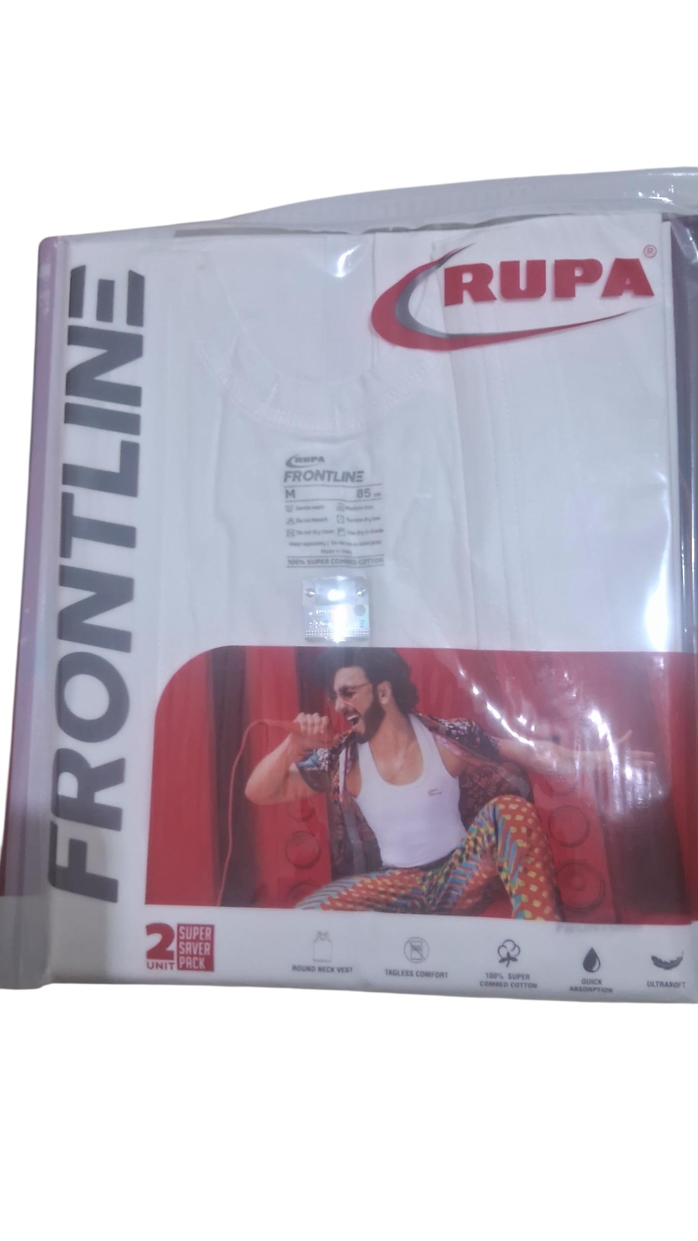 Rupa Frontline Men's Round Neck Vest, White, 100% Super Combed Cotton, Size 85, Ultrasoft, Pack of 2-picture-44