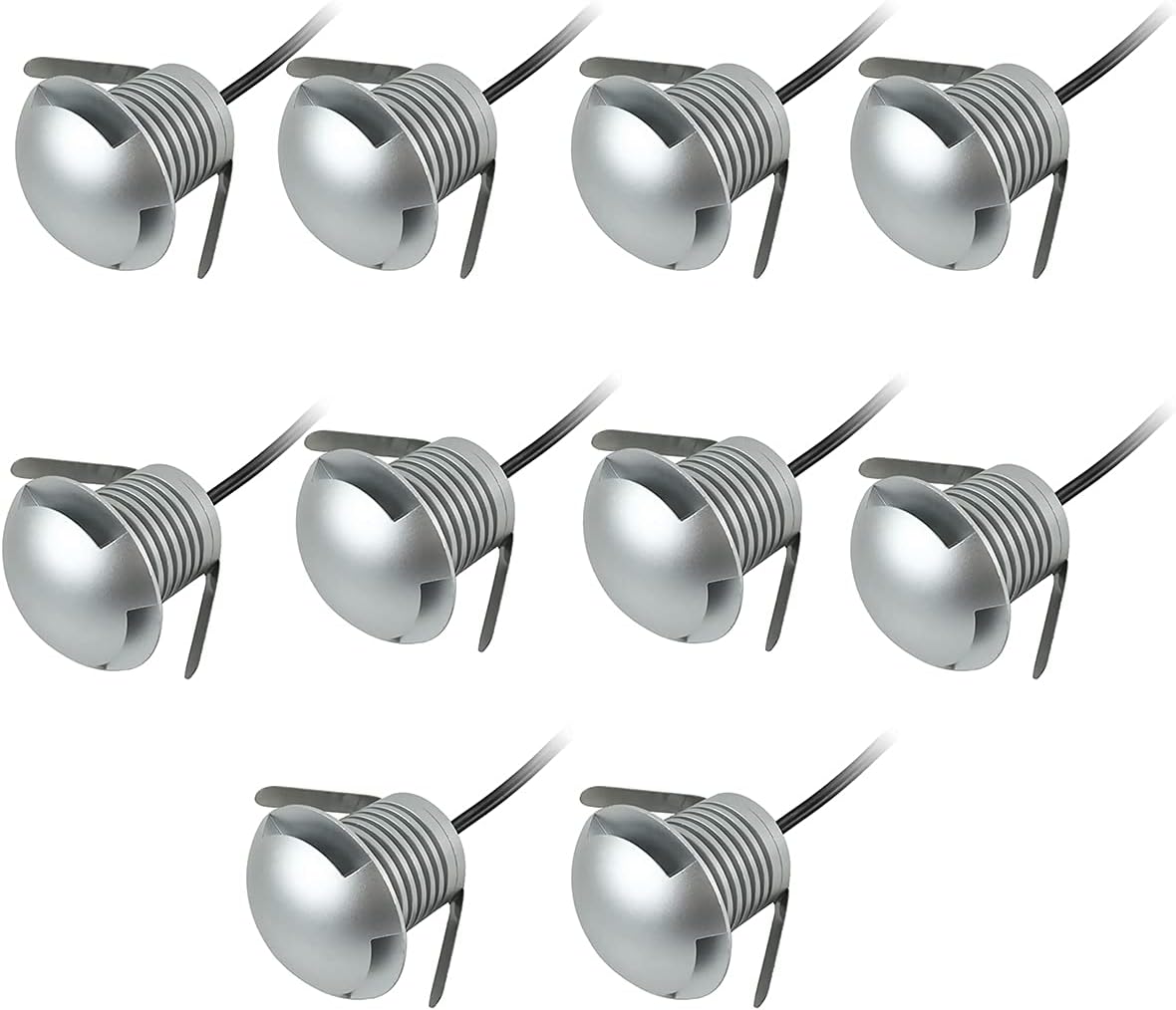 E-Simpo® 10pcs 3W Waterproof LED Underground Lamp,led Driveway Lights, Side Emitting, LED Floor Light, LED Path Light, LED Stairs Light IP67 DC12-24V 280LM,with Embeded Holder. (Q3-Warm White)