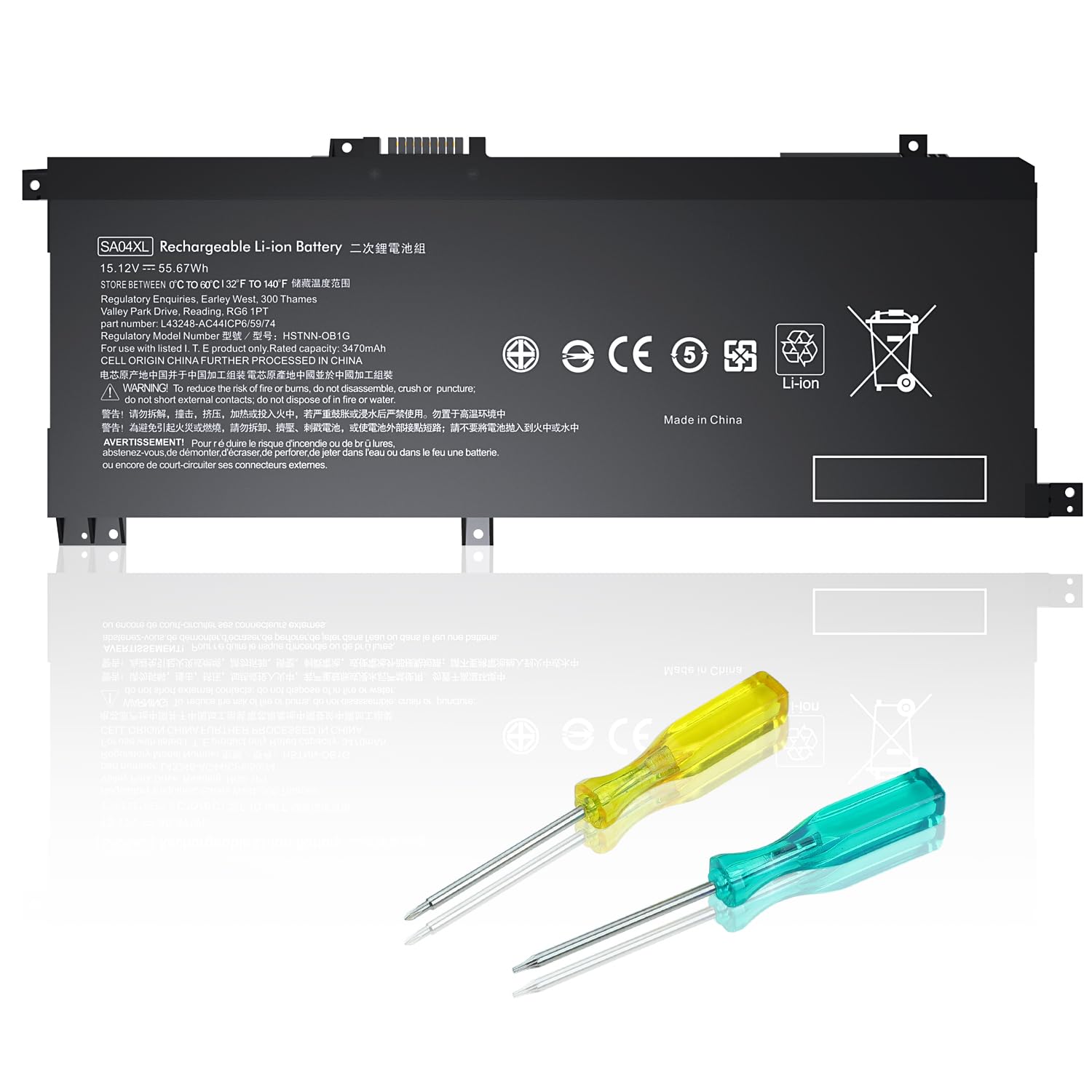 BND SA04XL L43267-005 Laptop Akku Ersatz für HP Envy 15-DR0000 X360 15-DR0010TX Serie Notebook SA04055XL L43248-421 L43248-541 L43248-AC1 L43248-AC1 L43248-AC1 2 15. 12 V, 55,67 Wh, 3470 mAh…