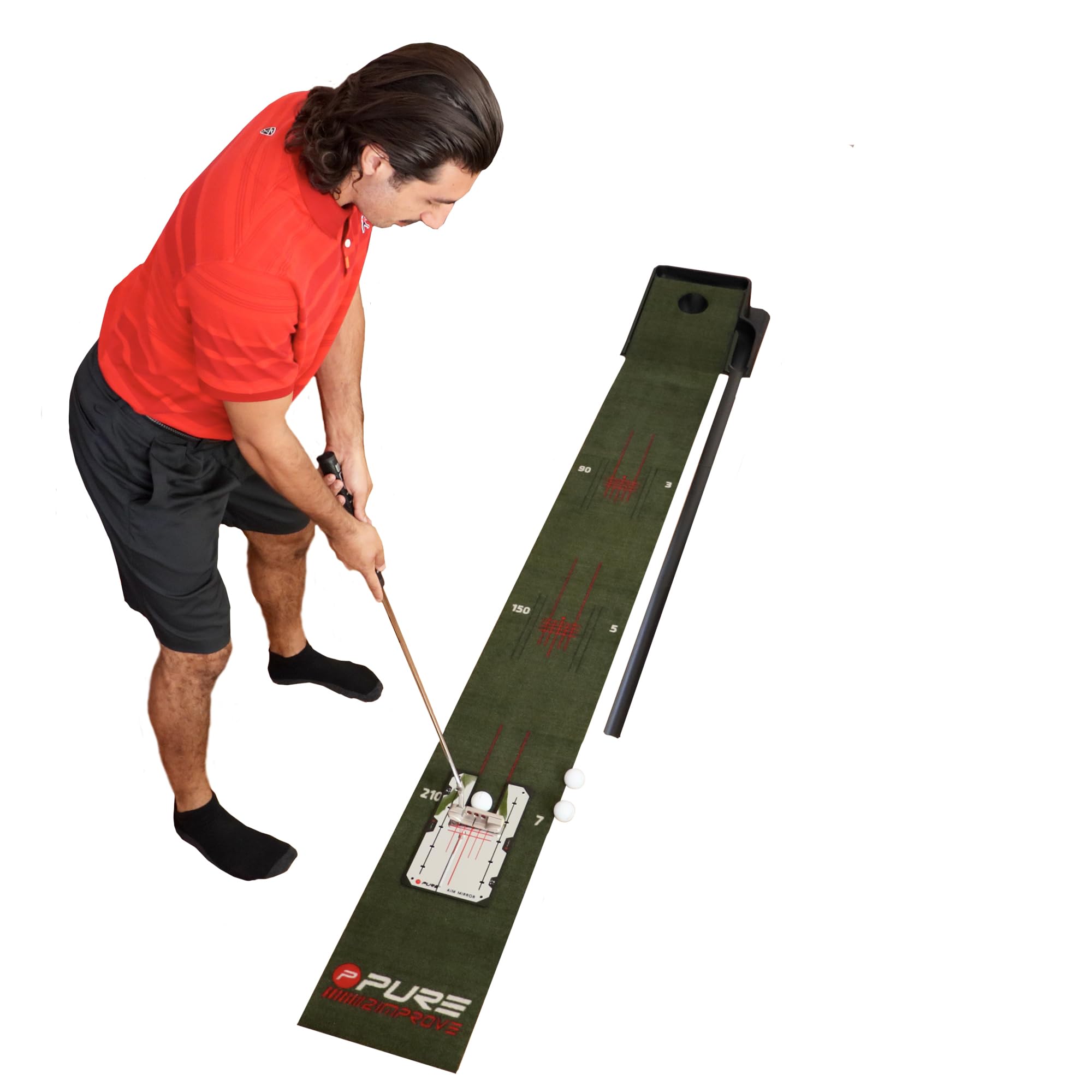 Pure2Improve Confidence Indoor/Outdoor Golf Putting Mat, (9' X 1')