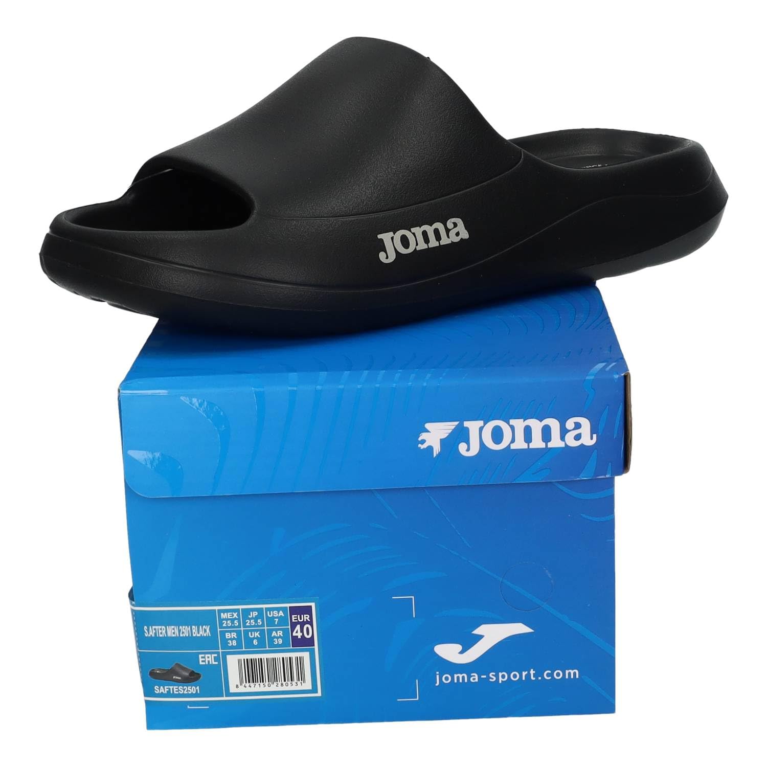 Joma SAFTES2501 Chanclas de Pala Negras para Hombre diseño ergonómico y Suela Antideslizante Hombre Sandalias