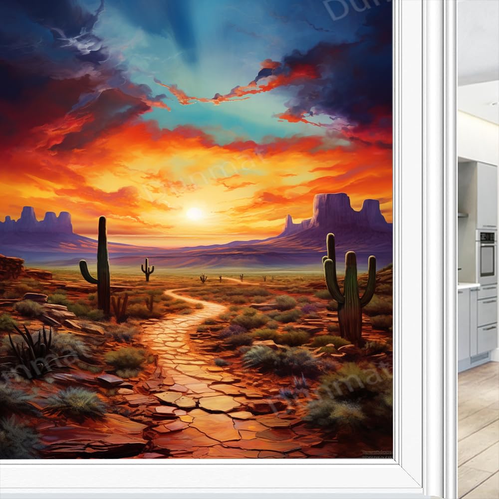 Amazon.com: SOPIYRIO Western Desert Privacy Window Film Vintage