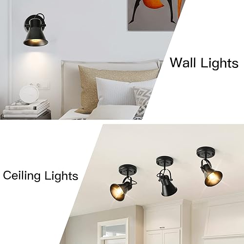 Miniatura 3 de SEEBLEN Luz de riel moderna iluminación de techo para interiores, luz de acento ajustable para montaje en pared, para dormitorio, sala de estar,