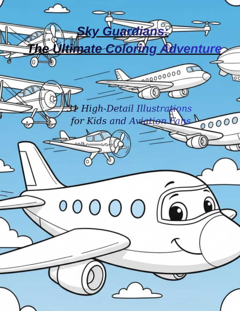 Sky Guardians: The Ultimate Coloring Adventure: 31 High-Detail Illustrations for Kids and Aviation Fans