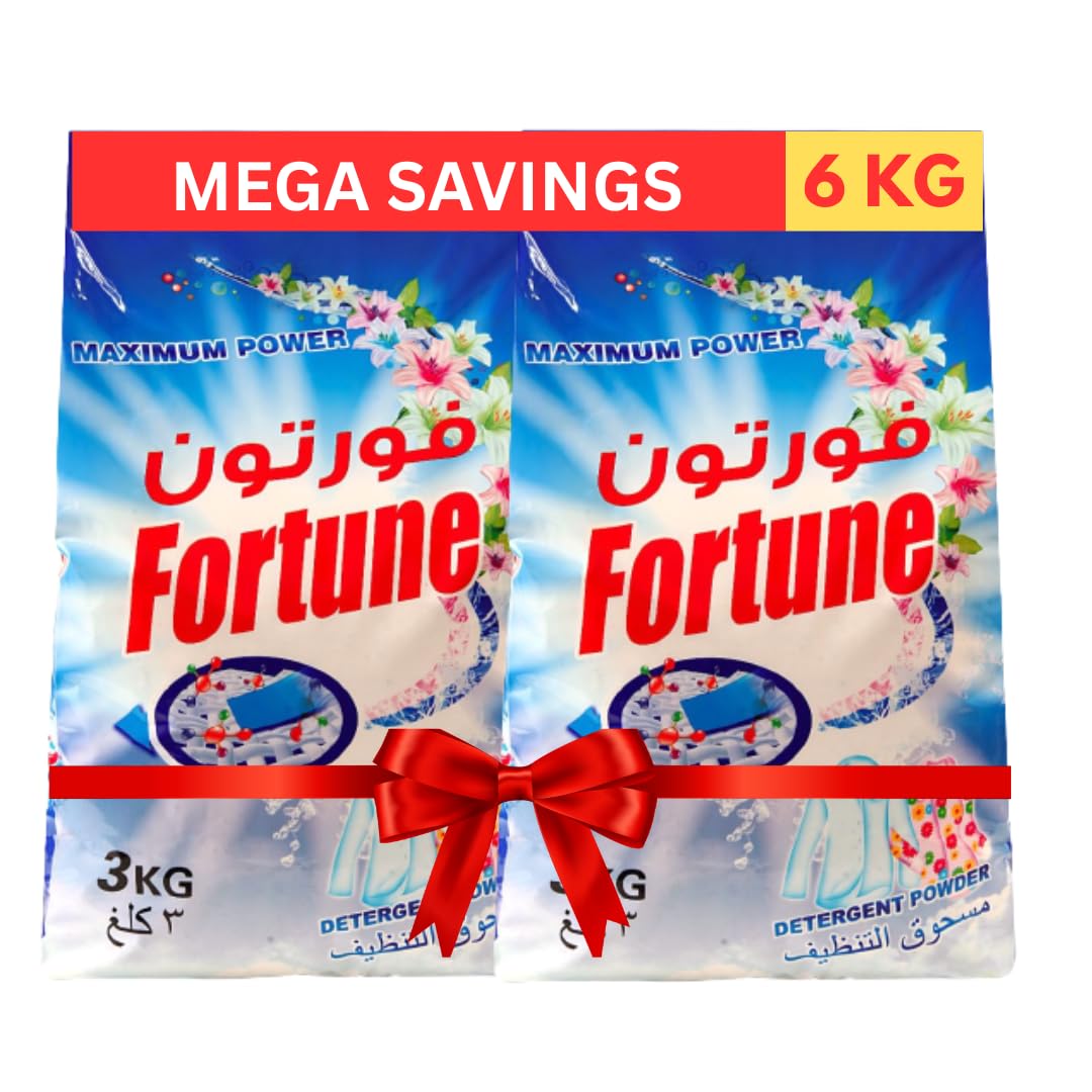 Detergent Powder 3Kg x 2 | Powerful Stain Remover for Clothes | Washing Powder for Machine Wash & Hand Wash | Brightens Colors, Protects Fabrics, Long Lasting Fragrance | Family Pack Laundry