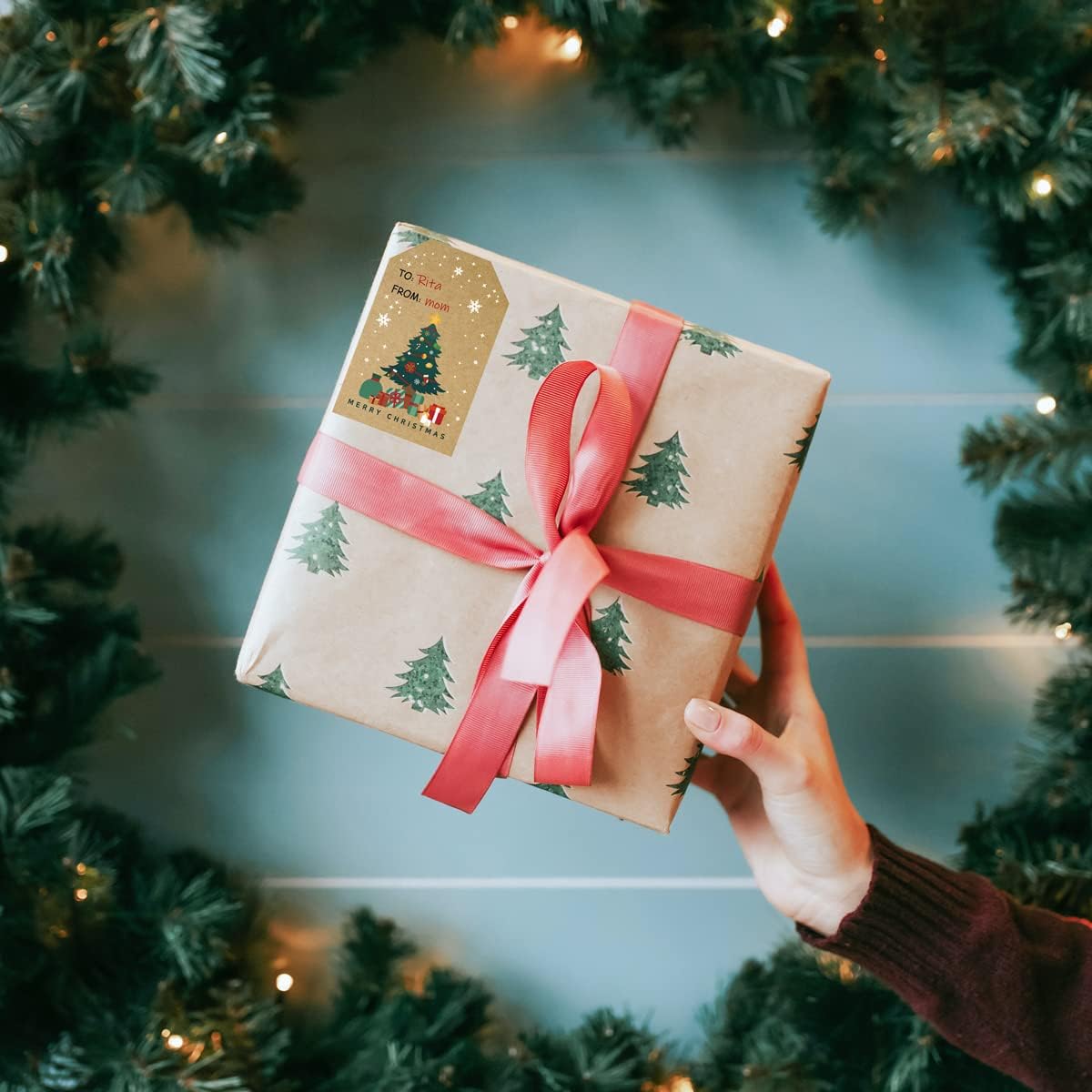 Kraft 300 2"X3" Gift Tags Stickers Roll - Self-Adhesive, Perfect for Christmas Crafts, Cards & Gift Bags - Image 6