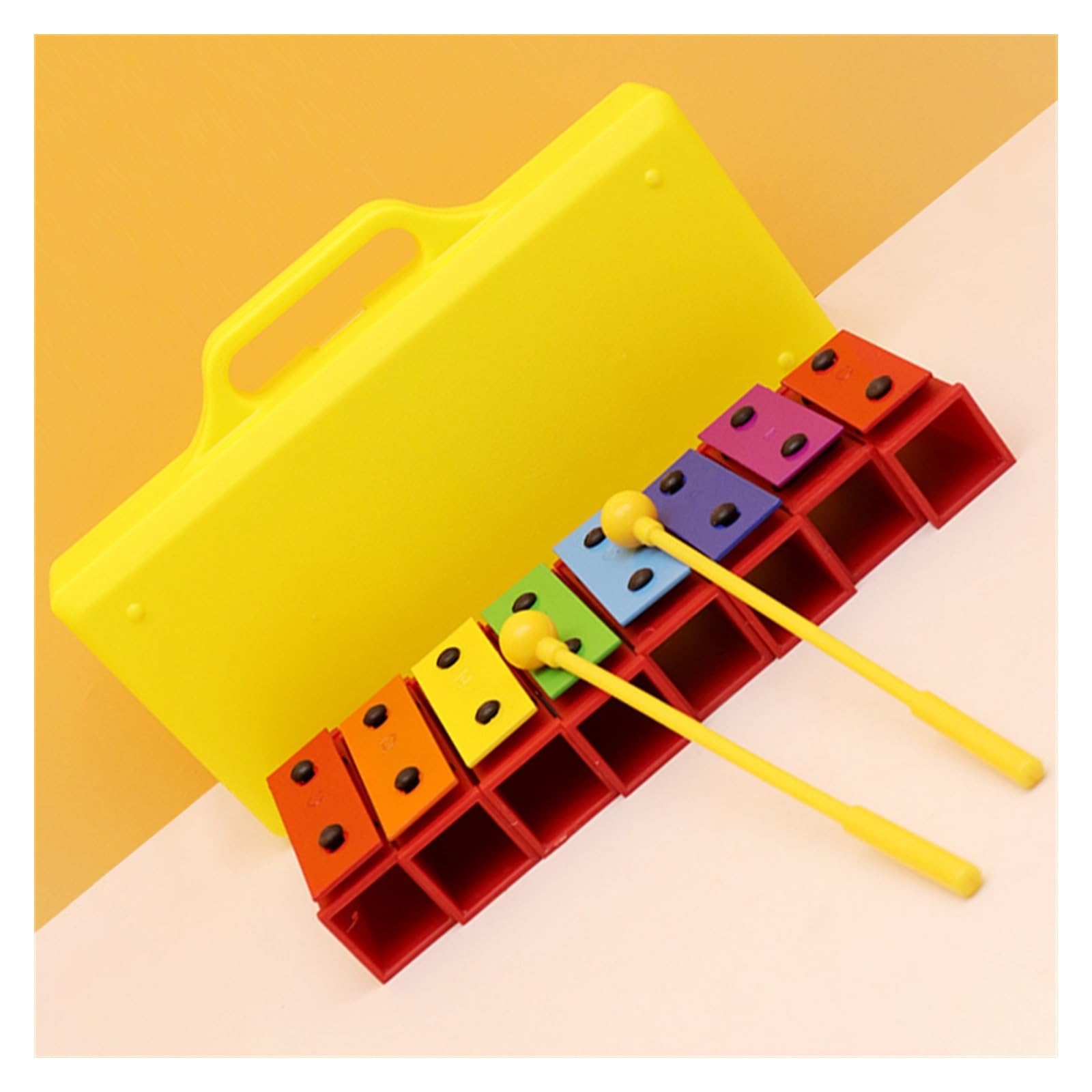 Strumento musicale Glockenspiel con piastra in alluminio colorato a 8 toni con custodia in plastica Glockenspiel Strumento A Percussione