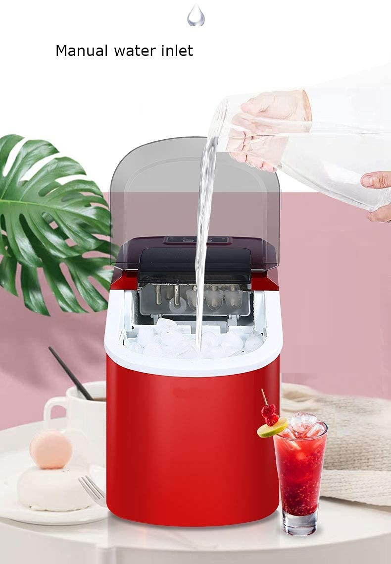 Portable, Machine for Countertop, 0.7kg Mini Ice Storage, 15kg Daily, 2.2L Water Tank Electric with Ice Scoop, LED Display, Countertop Compact Perfect for Parties Mixed Drinks on Fridge.com