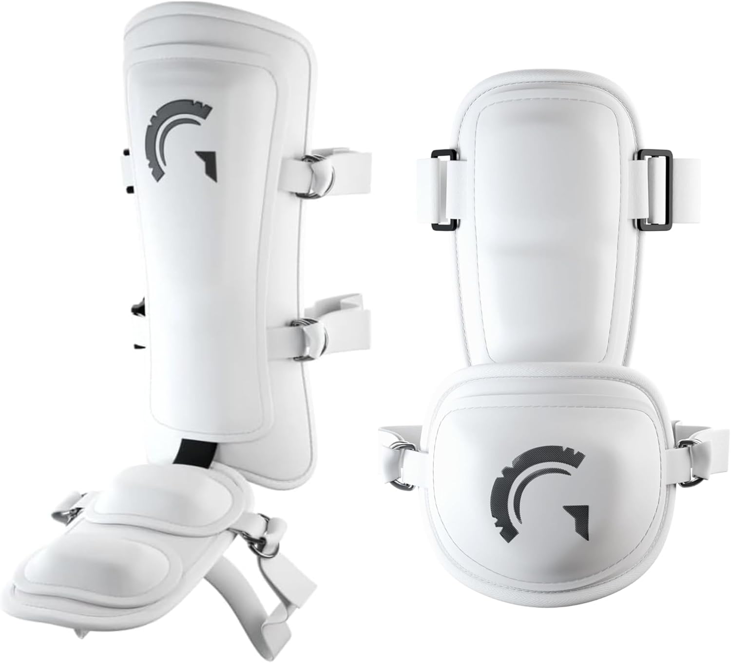 Guardian Baseball Leg & Elbow Guard Bundle for Adults (Ages 12+) – Baseball Protective Gear Set for Batting & Fielding – Impact-Resistant, Adjustable Fit, Lightweight & Durable Armor, White/Black