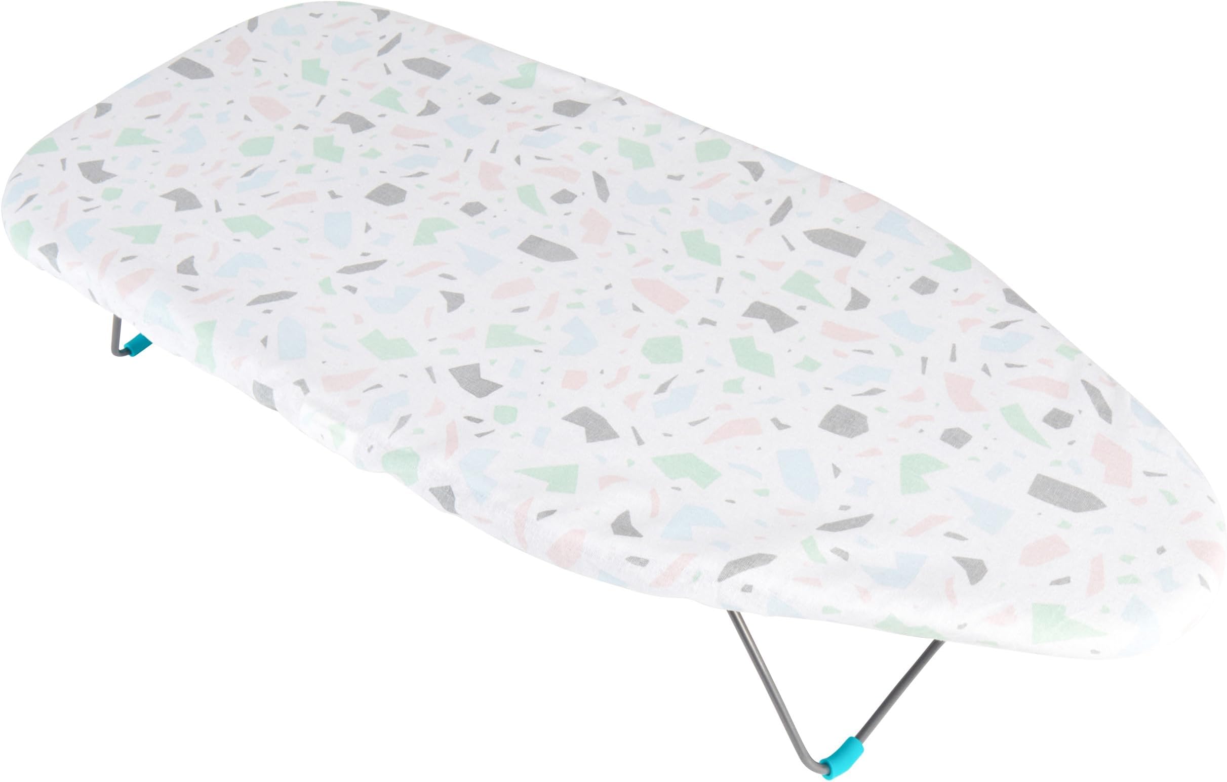 Beldray LA028459PASFEU7 Tabletop Ironing Board - 100% Cotton Cover & Felt Pad for a Smooth Press, Compact & Convenient, Ideal for Left & Right-Handed Use, Portable/Lightweight, Terrazzo Pastel Pattern