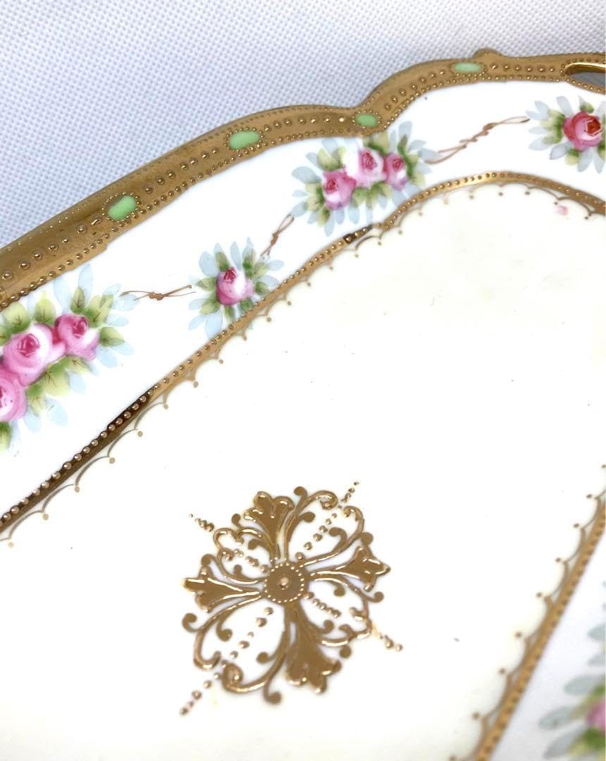 オールドノリタケ 両手付き金彩長皿 オールドノリタケ NORITAKE 金彩