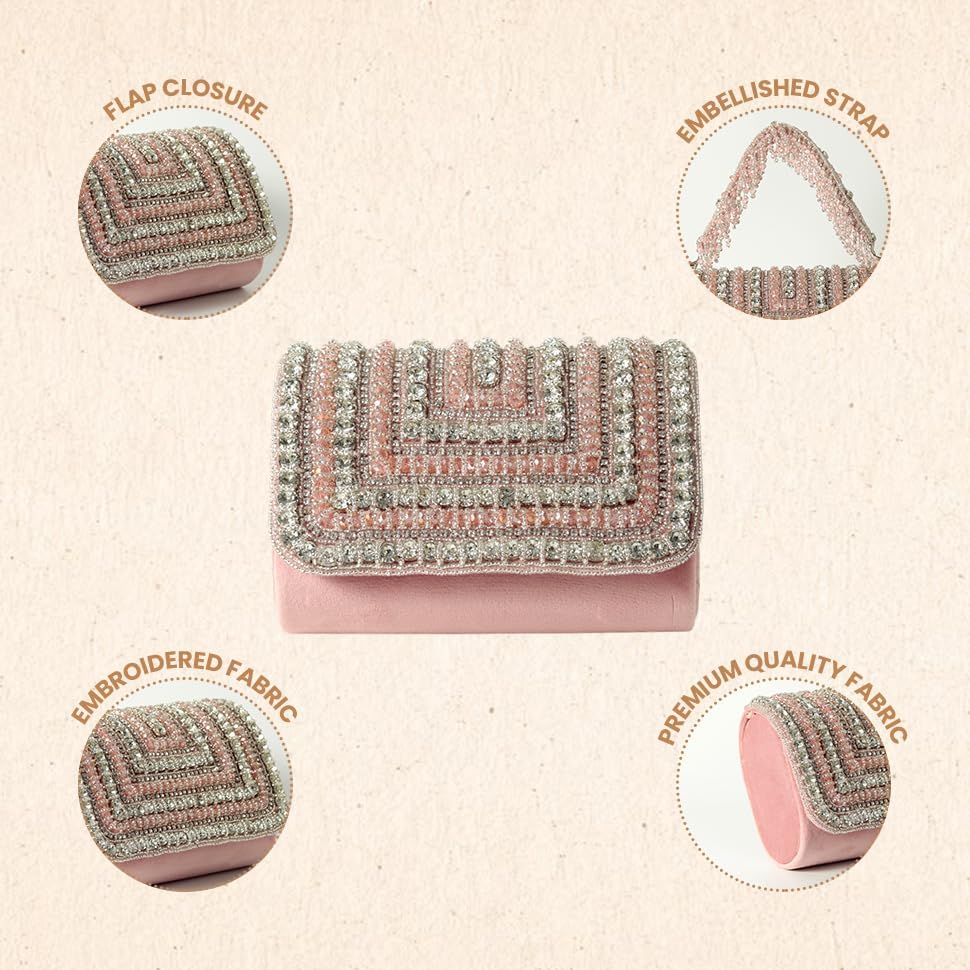 Image of THE TAN CLAN Nysa Beige Flap Over Clutches for women Bag for Women- Elegant Evening Handbag, Stylish Purse