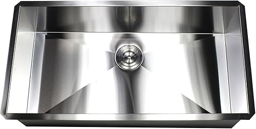 Miniatura 2 de Kingsman ARL-F3619 - Fregadero de cocina de acero inoxidable con diseño de radio cero calibre 16 de calibre 16, paquete premium