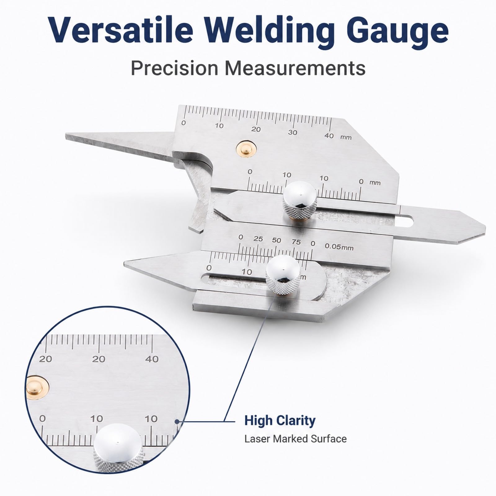 Jauge en Acier Inoxydable -40, Mesure des Soudures, Hauteur Sous-Coupe - Jauge Fioul, Mesure Précise, Durable, Idéale pour Contrôle des Joints