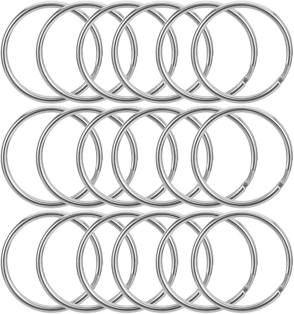 Fanshiontide 100 Pcs 25mm Diameter Key-Ring Sliver Stainless Steel Rings Craft Split Rings for Office Home Keys Organization and Car Home Keys Attachment