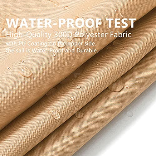 Toldo tipo vela de 2x2,5m rectángulo arena impermeable para sombra exterior 2