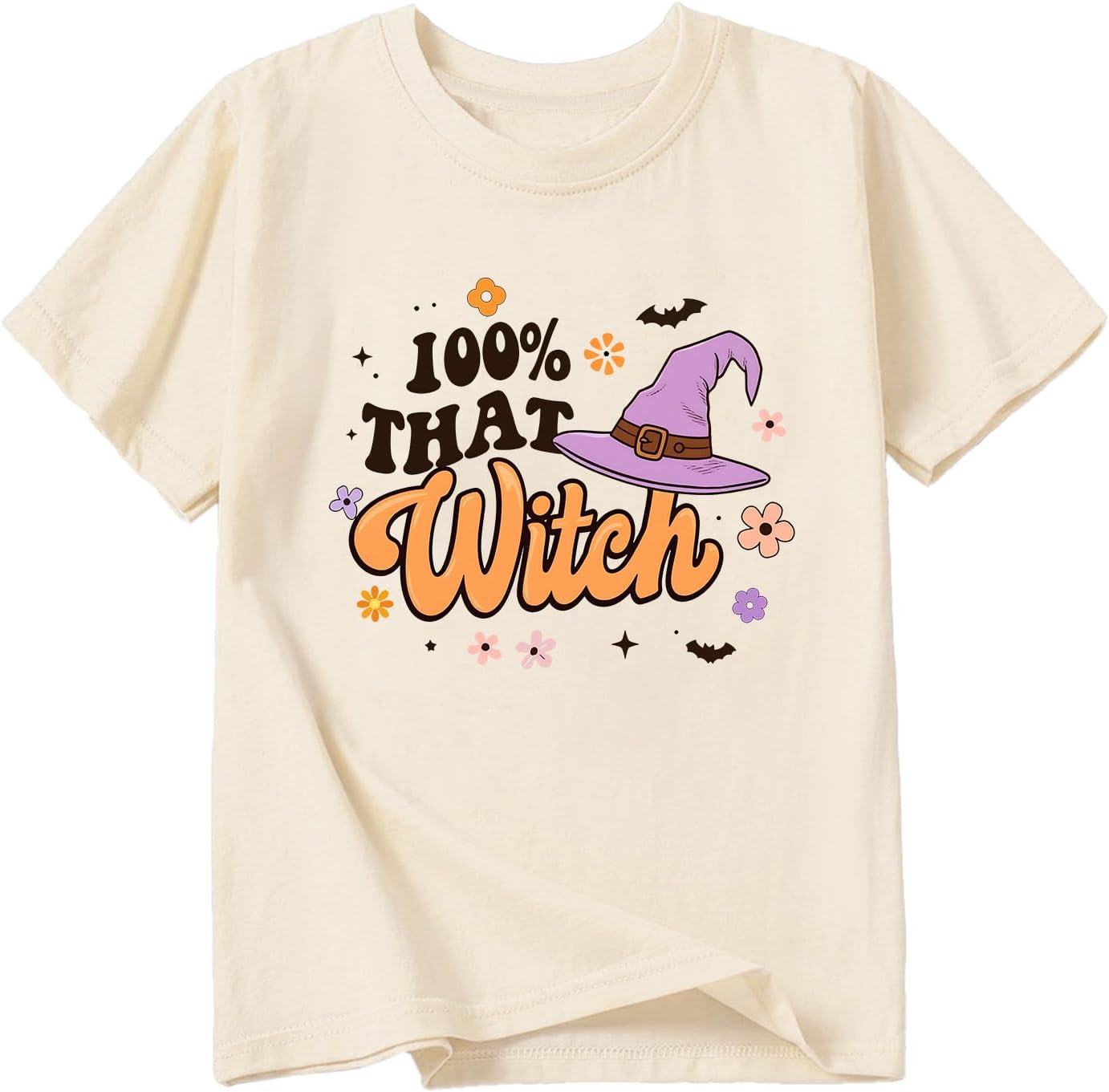 Girls Halloween Shirt Cute Pumpkins Ghost Cotton Short Sleeve Tees 2-12 Years