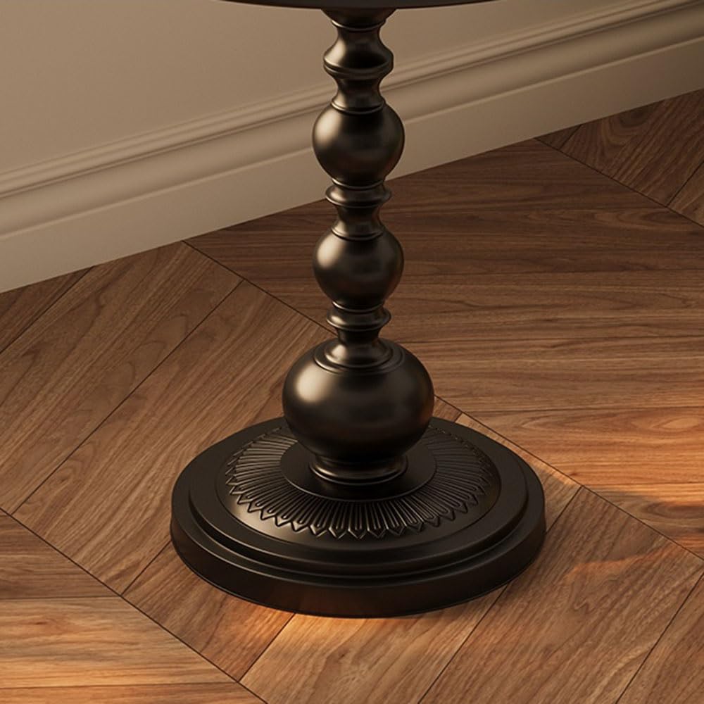 Stolik boczny do sofy Stolik kawowy Retro z żelaza, okrągły, mały, do salonu, balkonu, przy łóżku(Biały,Mały)
