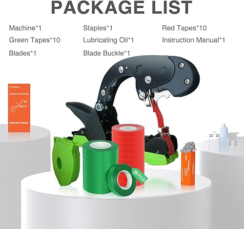 Miniatura 6 de Máquina de atar plantas mejorada para atar tomates y uvas de vid rápidamente, herramienta de cinta de atar plantas para jardineros, agricultores,