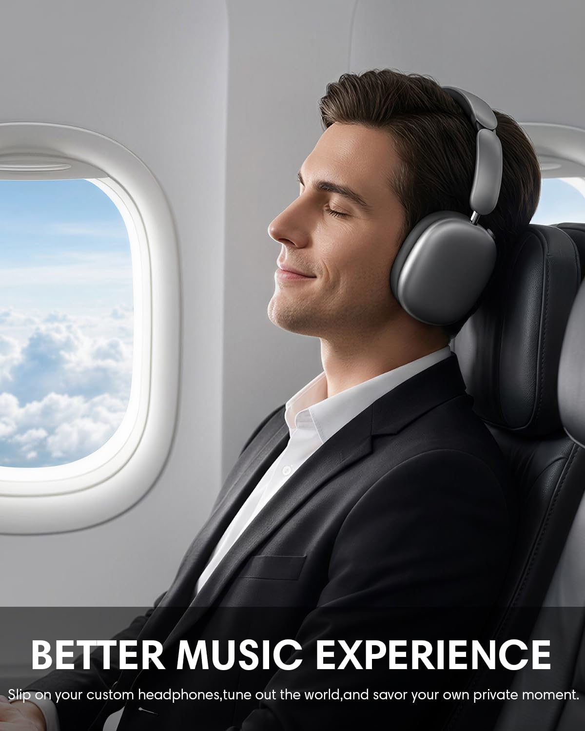 Wentronic Y02 Casque Supra-auriculaire sans Fil à réduction de Bruit,60H d'autonomiet,5 Modes de Musique EQ,Hi-Res Son,Basses Profondes, Bluetooth 5.4,Coussinets en Cuir Respirant (Gris)