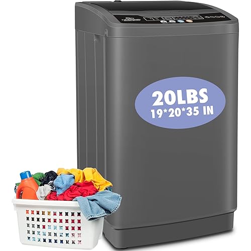 Nictemaw Portable Washing Machine, 20Lbs Capacity Full-Automatic Portable Washer Machine, 2.8Cu.ft Washer and Dryer Combo with 10 Programs & 8 Water Levels Compact Laundry Machine Apartments,RVs