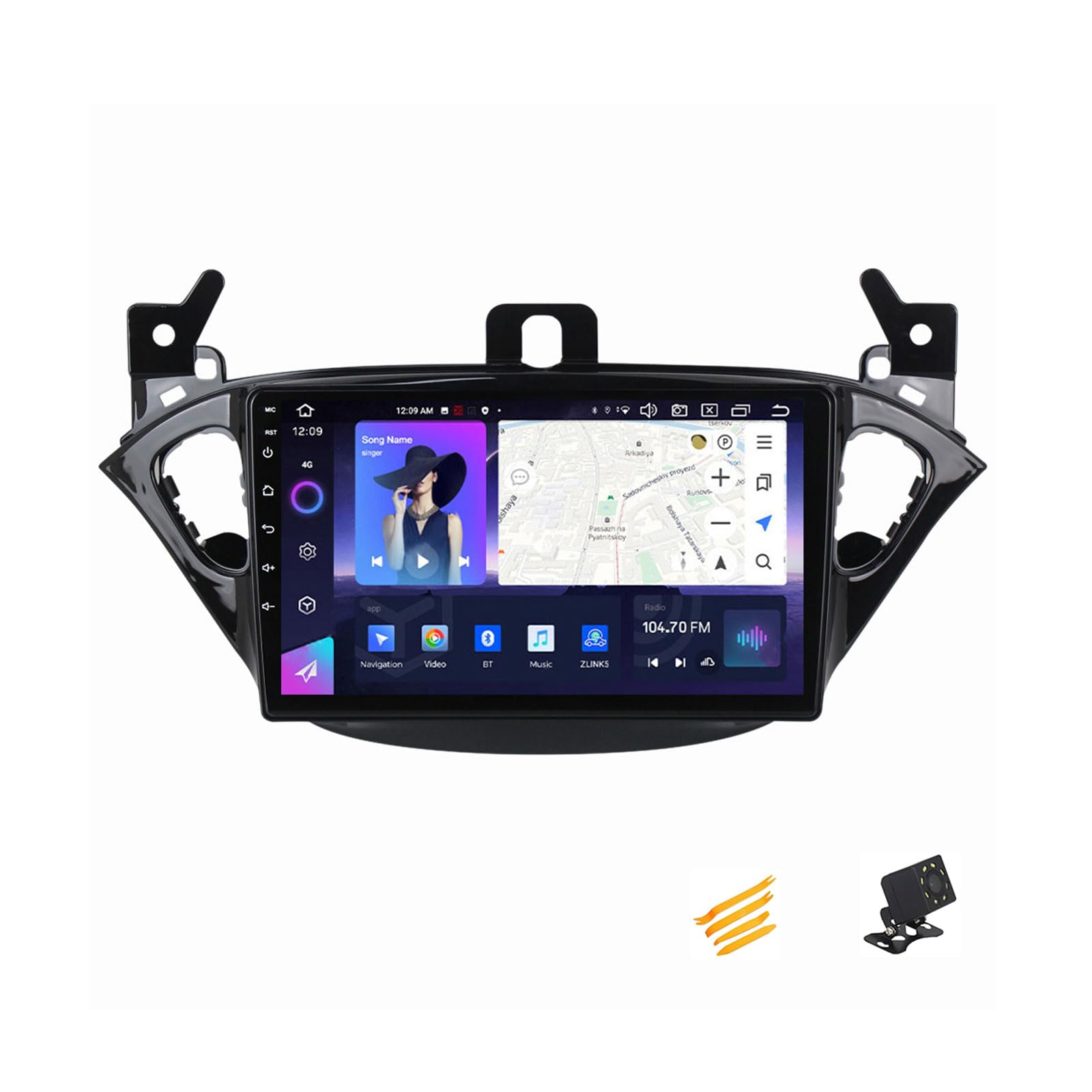 EsaSam Android 13 Car Stereo Bluetooth Car Play 2 DIN Touch Screen Compatible with Opel Corsa 2014~2019 9in QLED Display Car Radio with Navigation Android Auto FM RDS SWC,8 Core NF4 4G+64G