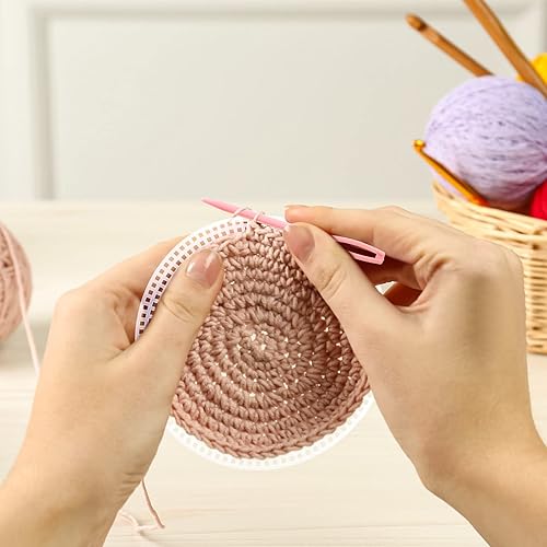 Miniatura 3 de 7 hojas de malla de lona de plástico circular, lona de plástico blanca con punto de aguja en blanco, tapete de malla de plástico para costura,