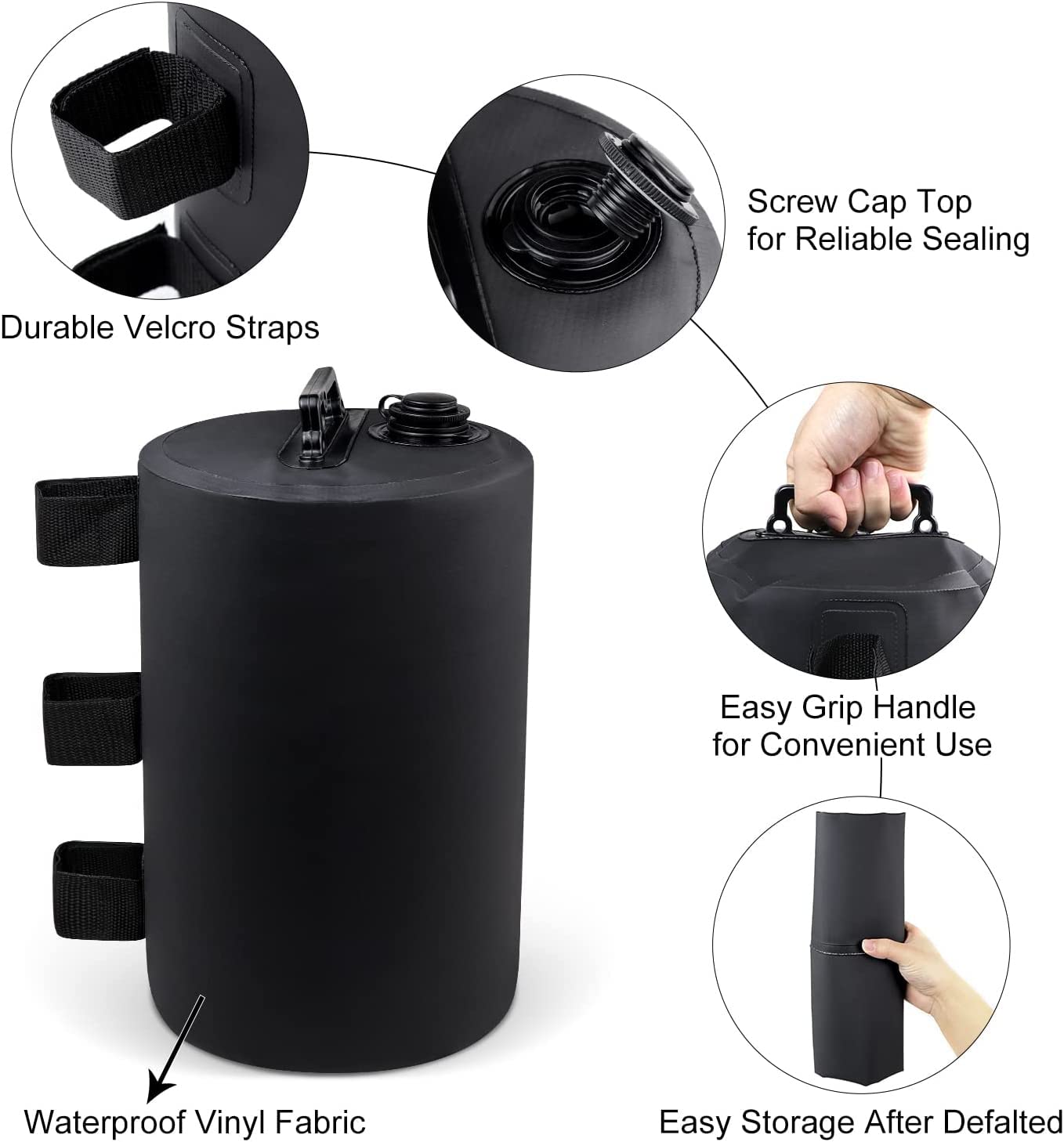 Poids Gazebo En Sac à Eau - Lot De 4, PVC Imperméable, 10L Chacun, Pour Stabiliser Tentes/Parasols