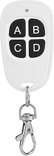 Gate Opener Remote Control Key Fob, 433MHz EV1527 Electric Cloning Gate Garage Door Fob 1~4 Channel RF Remote Control Transmitter Replacement Key Fob for Easy Control (Four Keys)
